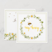 Honey Bee Daisy Wreath be My Honey Valentijn Day Feestdagenkaart (Voorkant / Achterkant)