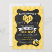 Honey Bee-Day eerste verjaardag schoolbord hommel Kaart (Voorkant)