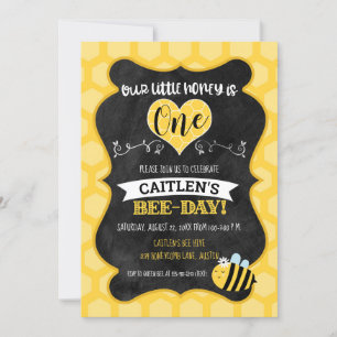 Honey Bee-Day eerste verjaardag schoolbord hommel Kaart