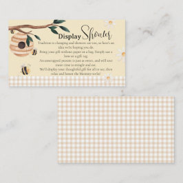 Honey Bee Display Douche Baby shower Informatiekaartje