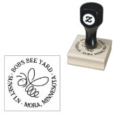 Honey Bee Doodle Casual Handgeschreven Tekst Apiar Rubberstempel (Gestempeld)