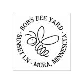 Honey Bee Doodle Casual Handgeschreven Tekst Apiar Rubberstempel (Afrduk)