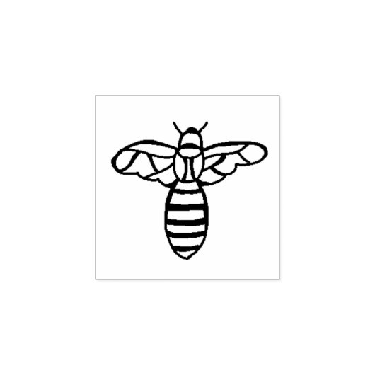Honey Bee Drawing Rubberstempel (Afrduk)