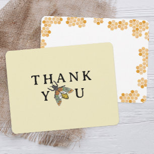 Honey Bee Eenvoudig Baby shower Bedankt Card   Min