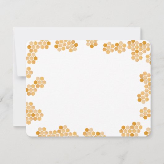 Honey Bee Eenvoudig Baby shower Bedankt Card | Min (Achterkant)