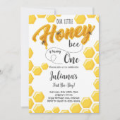Honey Bee Eerste Bijendag Verjaardag Uitnodiging (Voorkant)