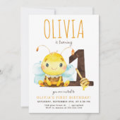 Honey Bee Eerste Verjaardag Uitnodiging (Voorkant)