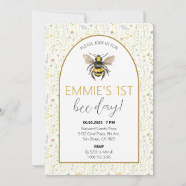 Honey Bee Eerste Verjaardag Uitnodiging