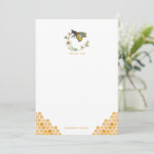 Honey Bee Elegant Baby shower Bedankt Card | zwerv (Staand voorkant)