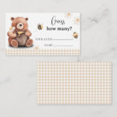 Honey Bee en Beer Raad hoeveel Baby shower Informatiekaartje (Voorkant / Achterkant)