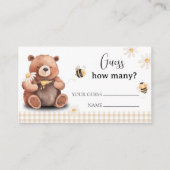 Honey Bee en Beer Raad hoeveel Baby shower Informatiekaartje (Voorkant)