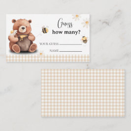 Honey Bee en Beer Raad hoeveel Baby shower Informatiekaartje