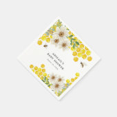 Honey Bee en Daisies Gepersonaliseerd Baby shower Servet (Hoek)
