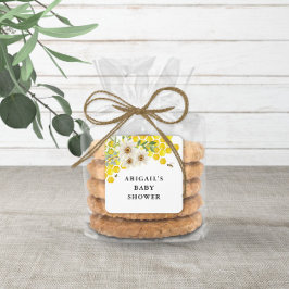 Honey Bee en Daisies gepersonaliseerde gunst Vierkante Sticker
