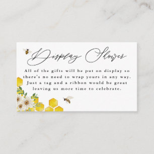 Honey Bee en Daisy Gift Display Douche Informatiekaartje