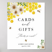 Honey Bee en Daisy Kaarten en Gifts Douche Display Poster (Voorkant)