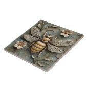 Honey Bee Faux Relief Ceramic – Natuur-geïnspireer Tegeltje (Zijkant)