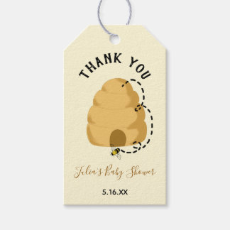Honey Bee Favor Tag, Gender onthullen Baby shower Cadeaulabel