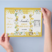 Honey Bee First Bee Day Birthday Chip Bag Wrapper Flyer (Hand)