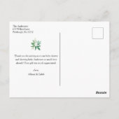 Honey Bee Floral Baby shower Bedankt Briefkaart (Achterkant)