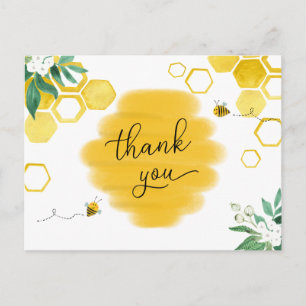 Honey Bee Floral Baby shower Bedankt Briefkaart