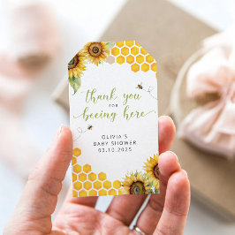 Honey Bee Floral Baby shower Dank u Cadeaulabel