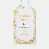 Honey Bee Floral Dank u Label Verjaardag Cadeaulabel (Voorkant)