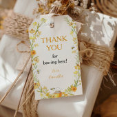 Honey Bee Floral Dank u Label Verjaardag Cadeaulabel