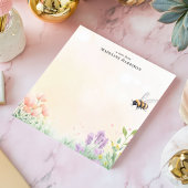 Honey Bee Floral Garden Persoonlijke naam Notitieblok