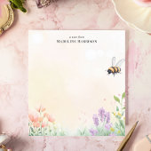 Honey Bee Floral Garden Persoonlijke naam Notitieblok