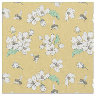 "Honey Bee Floral Gold" Stof