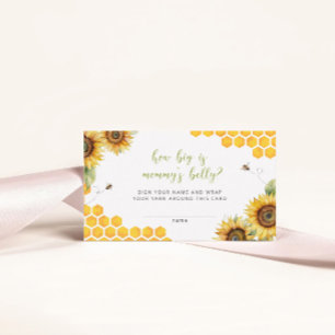 Honey Bee Floral Hoe groot is mama's buik spel Informatiekaartje