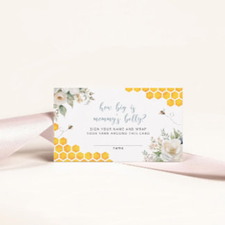 Honey Bee Floral Hoe groot is mama's buik spel Informatiekaartje