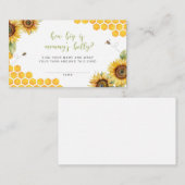 Honey Bee Floral Hoe groot is mama's buik spel Informatiekaartje (Voorkant / Achterkant)