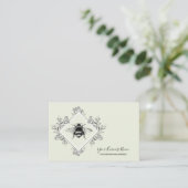 Honey Bee Floral Logo Visitekaartje (Staand voorkant)