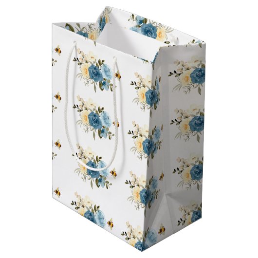 Honey Bee Floral Medium Cadeauzakje (Achterkant Gekanteld)