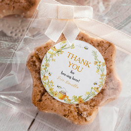 Honey Bee Floral Sticker Labels Verjaardag