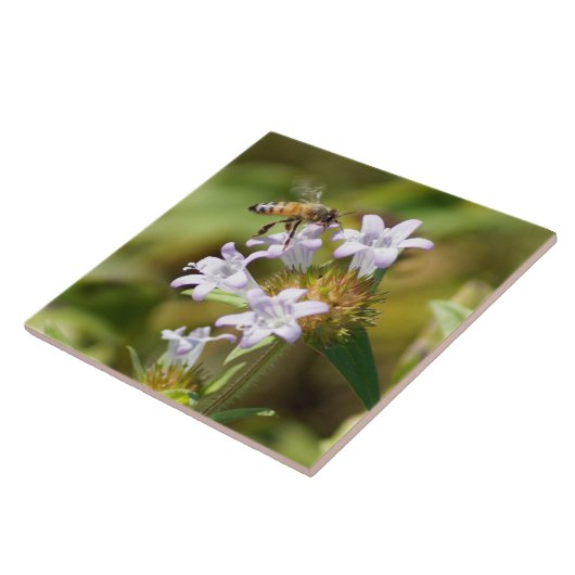 Honey Bee Flowers Keramische Tegel Tegeltje (Zijkant)