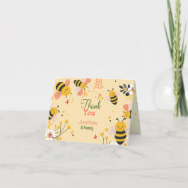 Honey Bee Folded Dank u kaart