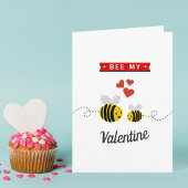 Honey Bee Funny Whimsy Valentijnsdag Kaart
