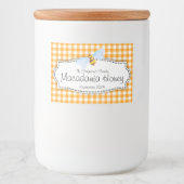 Honey bee gingham gecontroleerd voedseletiket voedselcontainer etiket (Voorkant)