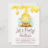 Honey Bee Girl verjaardagsfeestje uitnodiging (Voorkant)