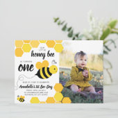 Honey Bee Girls eerste verjaardag foto Kaart (Staand voorkant)