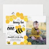 Honey Bee Girls eerste verjaardag foto Kaart (Voorkant / Achterkant)