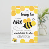 Honey Bee Girls eerste verjaardag Kaart (Staand voorkant)