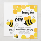 Honey Bee Girls eerste verjaardag Kaart (Voorkant / Achterkant)