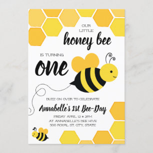 Honey Bee Girls eerste verjaardag Kaart
