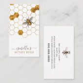 Honey Bee Gold Folie Apiary Imker Producten Visitekaartje (Voorkant / Achterkant)