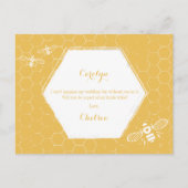 Honey Bee Golden Yellow Custom Bridesmaid Voorstel Uitnodiging Briefkaart (Achterkant)