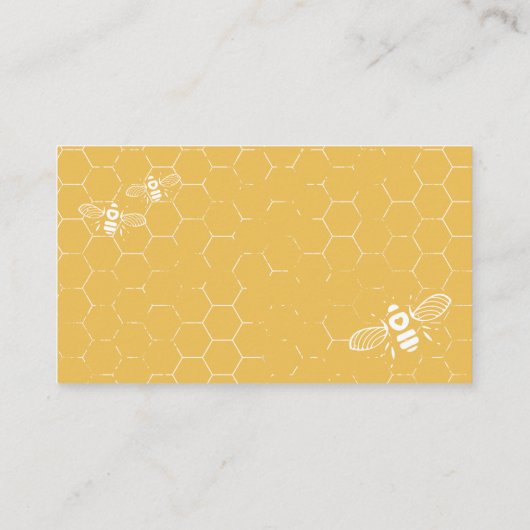 Honey Bee Golden Yellow Custom Website Card Informatiekaartje (Achterkant)